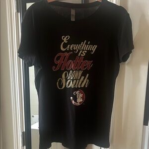 Black Graphic Tee with 'Everything Is Hotter Down South' Slogan